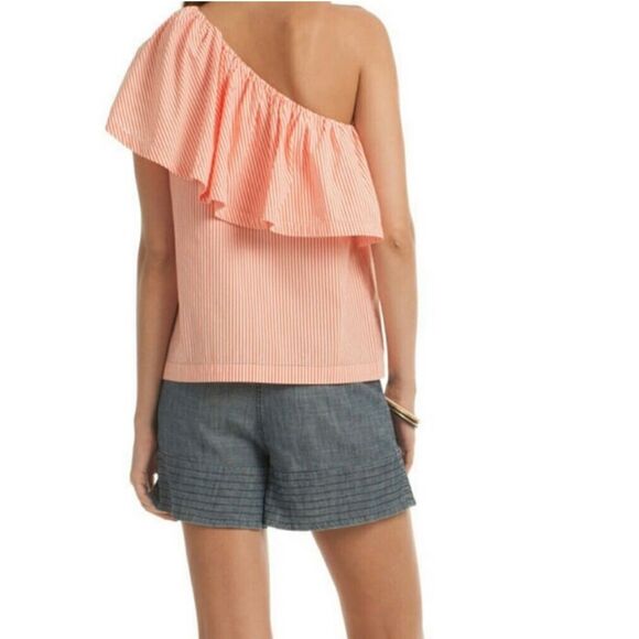 TRINA TURK Mayreau One Shoulder Ruffle Top Striped - Picture 2 of 8